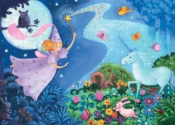 Djeco - Puzzle Silhouette 36pcs - Fairy And Unicorn