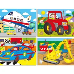 Galt - 4 Puzzles in a Box - Vehicles