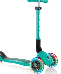 Globber - Junior Foldable with LIGHTS Scooter - Emerald Green