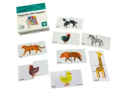 Learn & Grow - Magnetic Tile Toppers - Duo Animal Puzzle Pack (40 Piece)