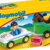 Playmobil - 1.2.3 Car With Horse Trailer (70181)