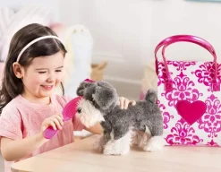 Pucci Pups - Pink and White Glam Bag with Schnauzer