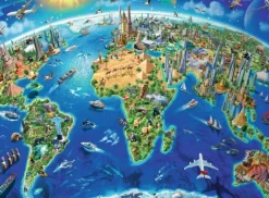 Ravensburger - 300Pc World Landmarks Map Puzzle