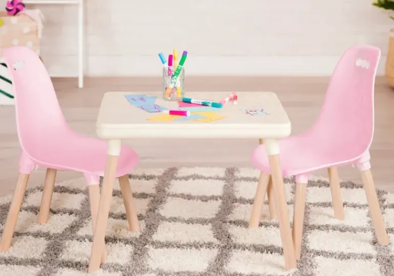 B. toys – Kid Century Modern: Table & Chair Set - Pink