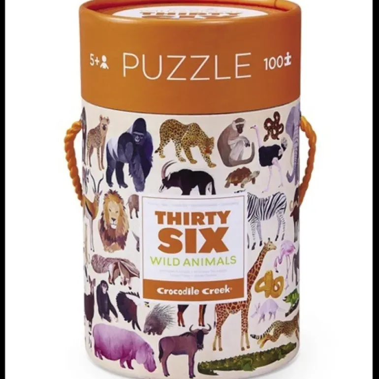 Crocodile Creek - Puzzle Canister 100pcs - Wild Animals