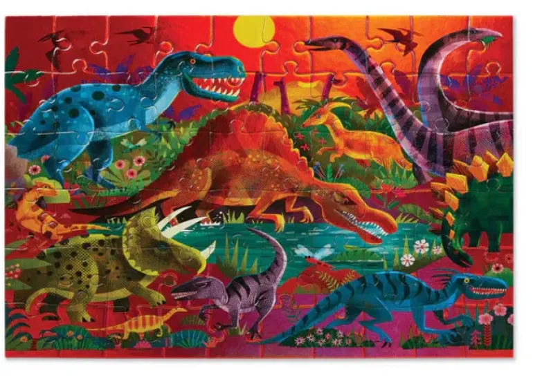 Crocodile Creek - Puzzle Foil 60pcs Dazzling Dinosaurs