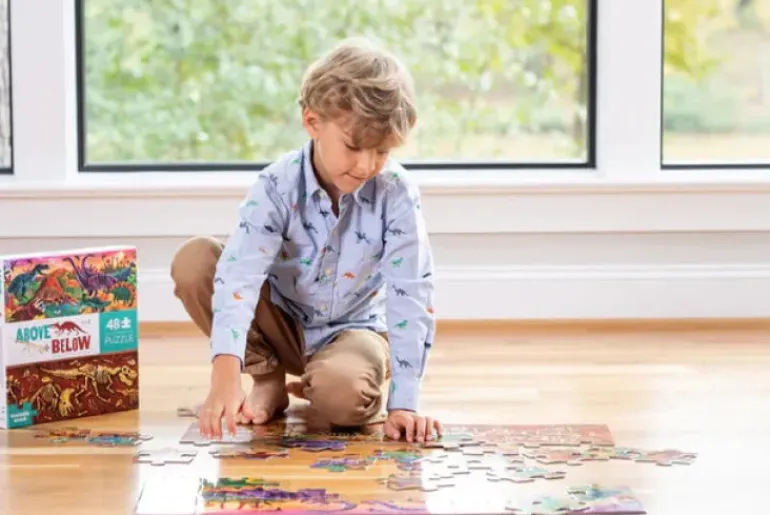 Crocodile Creek - Puzzle 48pcs - Above & Below Dinosaur World