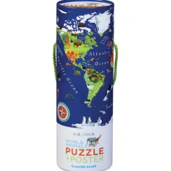 Crocodile Creek - Puzzle & Poster 200pcs - World Animals