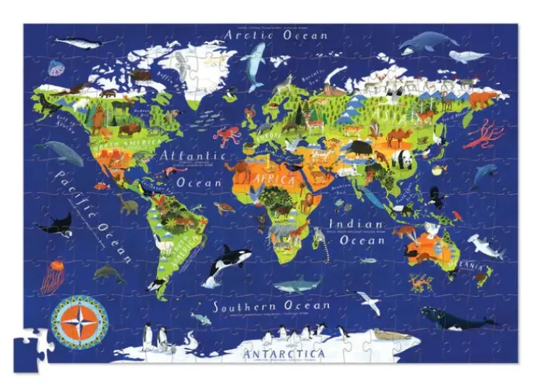 Crocodile Creek - Puzzle & Poster 200pcs - World Animals
