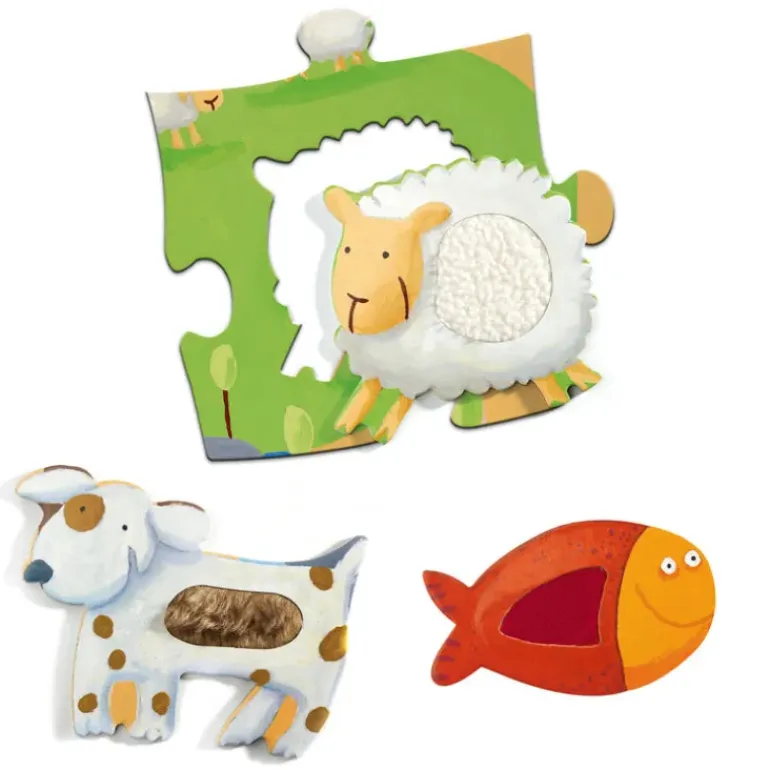 Djeco - Puzzle Giant 20pcs - Tactile Farm
