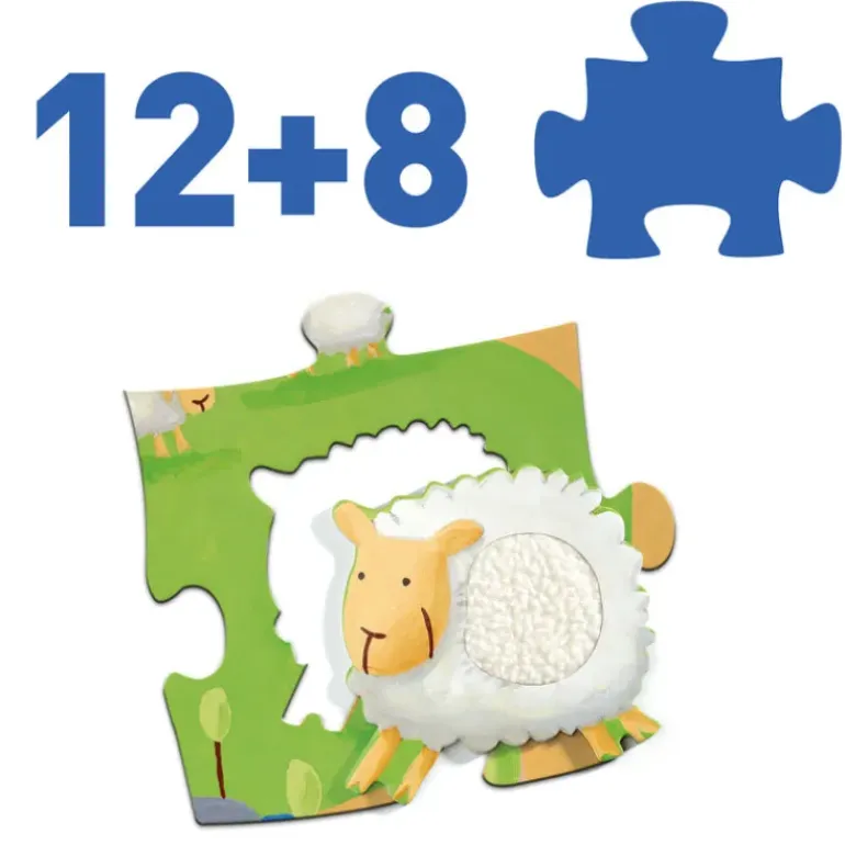 Djeco - Puzzle Giant 20pcs - Tactile Farm