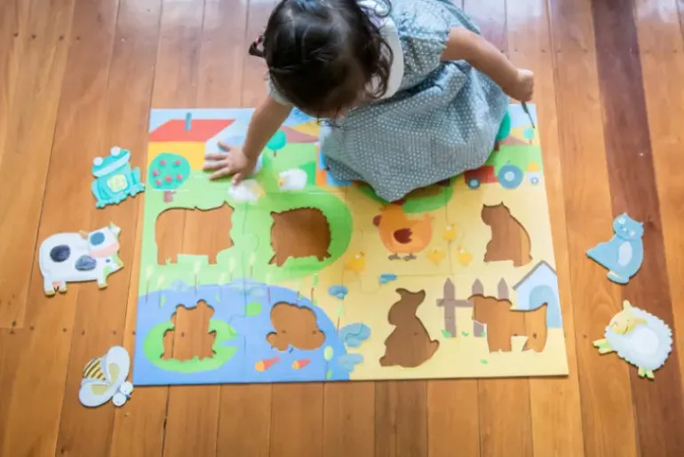 Djeco - Puzzle Giant 20pcs - Tactile Farm