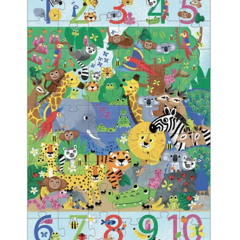 Djeco - Puzzle Giant 54pcs - 1 to 10 Jungle