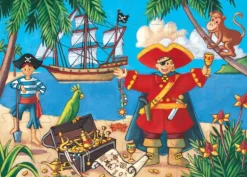 Djeco - Puzzle Silhouette 36pcs - Pirate And Treasure