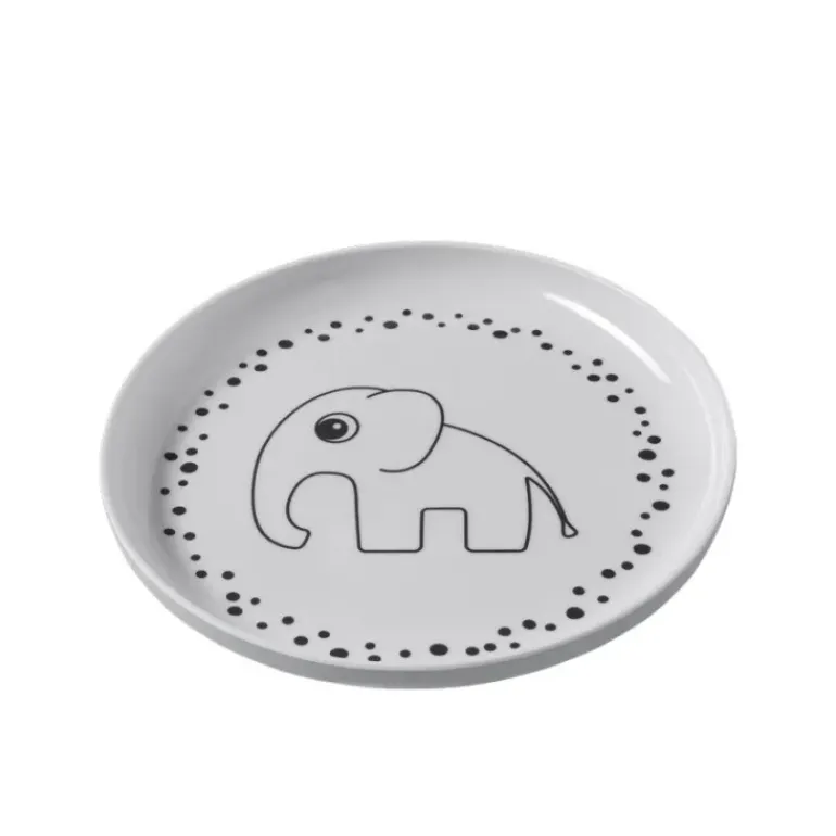 Done By Deer - Yummy Plate Happy Dots - Grey