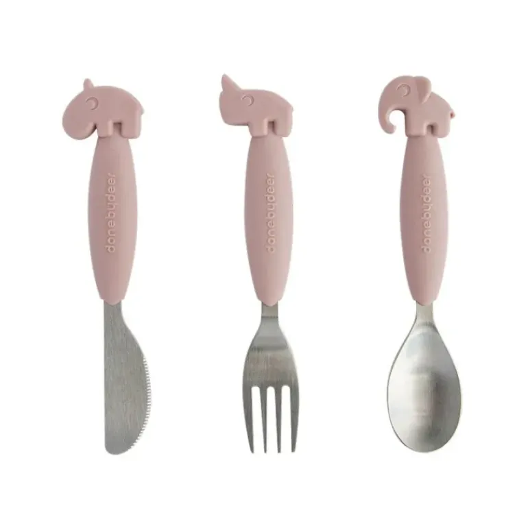 Done By Deer - YummyPlus Easy Grip Cutlery Set - Powder