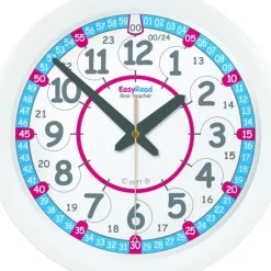 Easy Read - Wall Clock - 24hr - Red/Blue