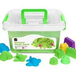 EC - Sensory Magic Sand With Moulds 2Kg Tub Green