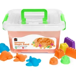 EC - Sensory Magic Sand With Moulds 2Kg Tub Orange