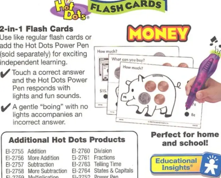 Educational insights - Hot Dots - Flash Cards Money