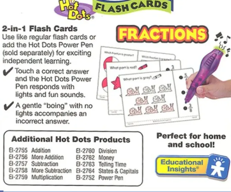 Educational Insights - Hot Dots - Math Flash Cards Fractions - Grade 1