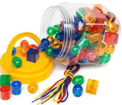 Edvantage - Lacing Beads - Translucent Jar of 96