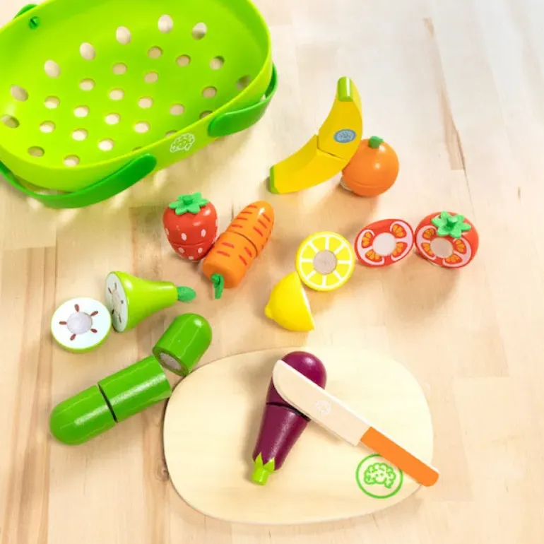 Fat Brain - Pretendables Fruit & Veggie Basket Set