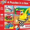 Galt - 4 Puzzles in a Box - Vehicles