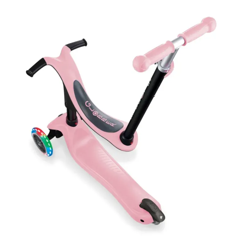 Globber - Go UP Sporty with LIGHTS Scooter - Pastel Pink