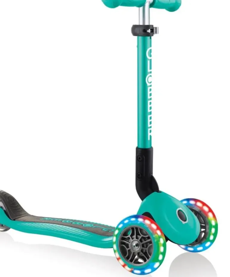Globber - Junior Foldable with LIGHTS Scooter - Emerald Green
