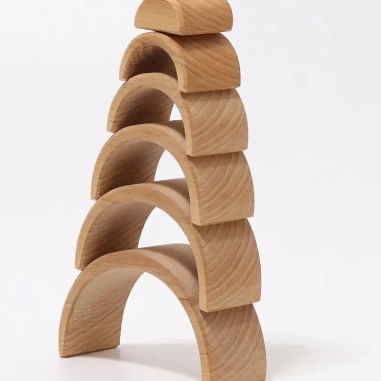 Grimms - Stacking Wooden Rainbow - Natural - Small