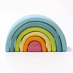 Grimms - Stacking Wooden Rainbow - Pastel - Small
