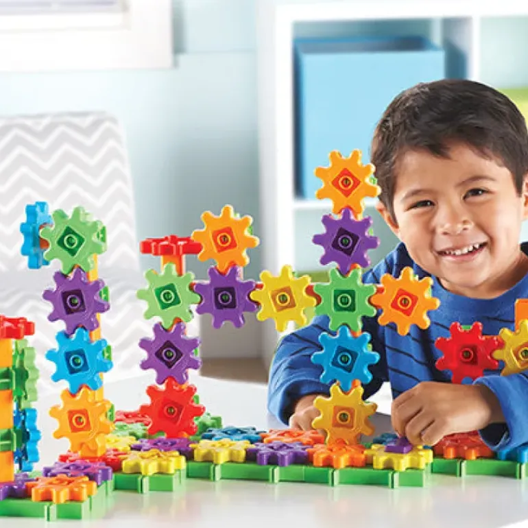Learning Resources - Gears Gears Gears - Deluxe Building Set 100 Piece - Brights