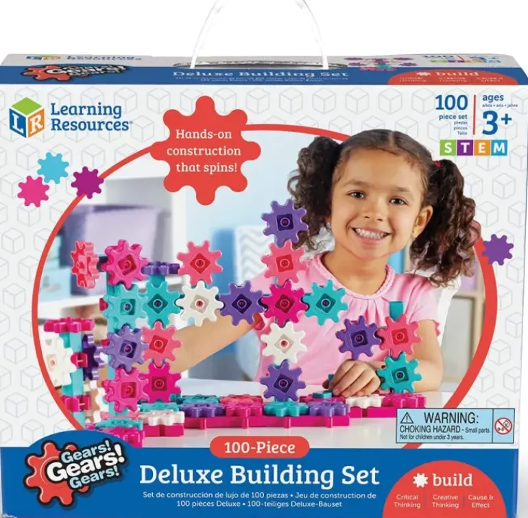 Learning Resources - Gears Gears Gears - Deluxe Building Set 100 Piece - Pink