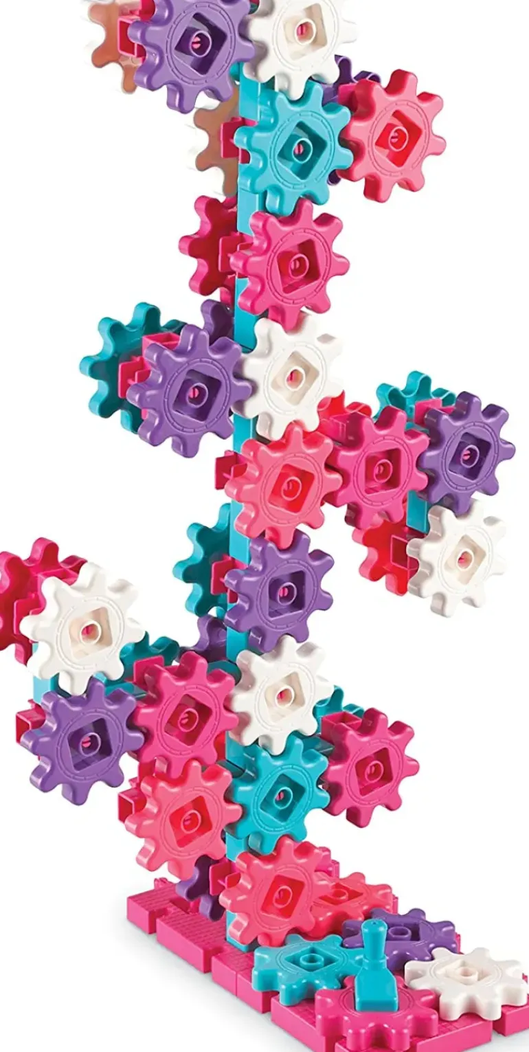 Learning Resources - Gears Gears Gears - Deluxe Building Set 100 Piece - Pink