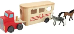 Melissa & Doug - Horse Carrier Wooden Vehicles Play Set
