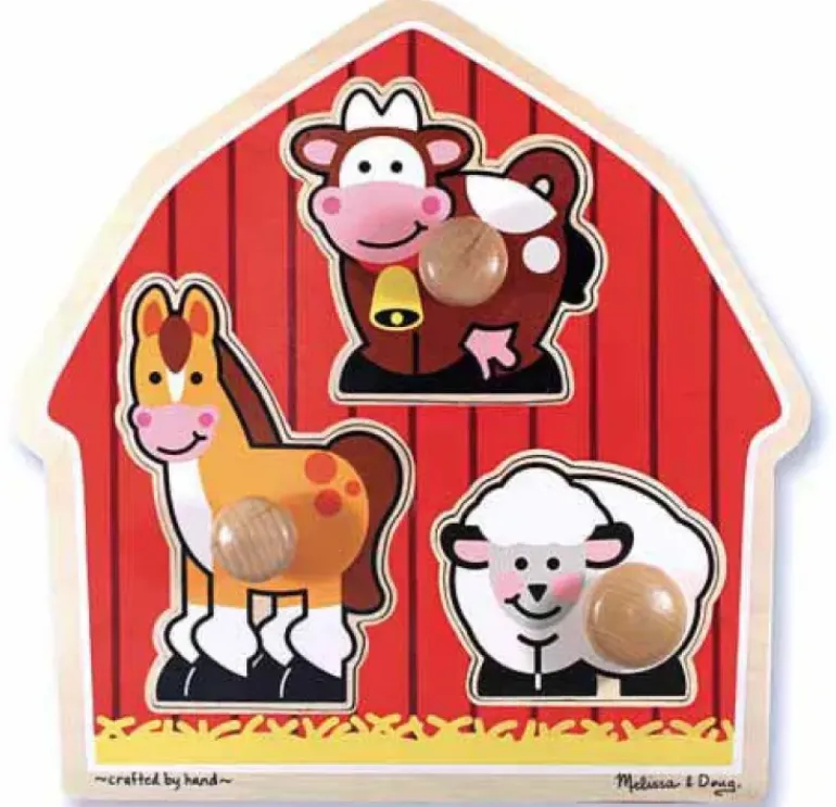 Melissa & Doug - Jumbo Knob Puzzle - Barnyard Animals