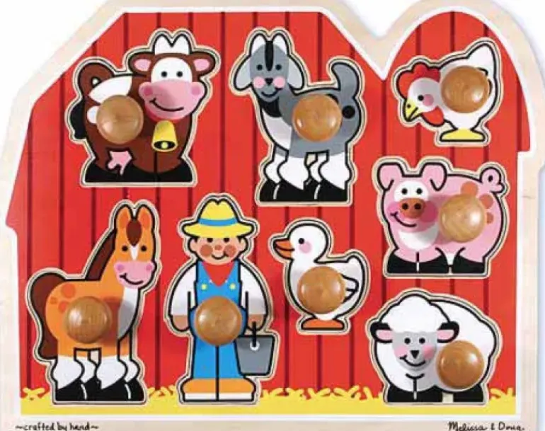 Melissa & Doug - Jumbo Knob Puzzle - Large Farm