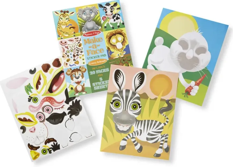 Melissa & Doug - Make - A - Face Crazy Animals Sticker Pad