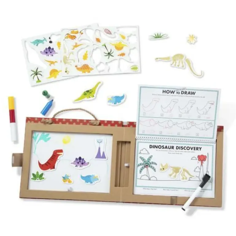 Melissa & Doug - Play Draw Create Reusable Drawing & Magnet Kit Dinosaurs