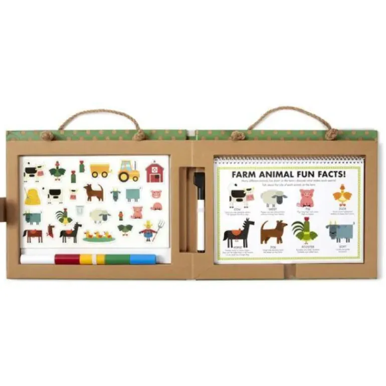 Melissa & Doug - Play Draw Create Reusable Drawing & Magnet Kit Farm