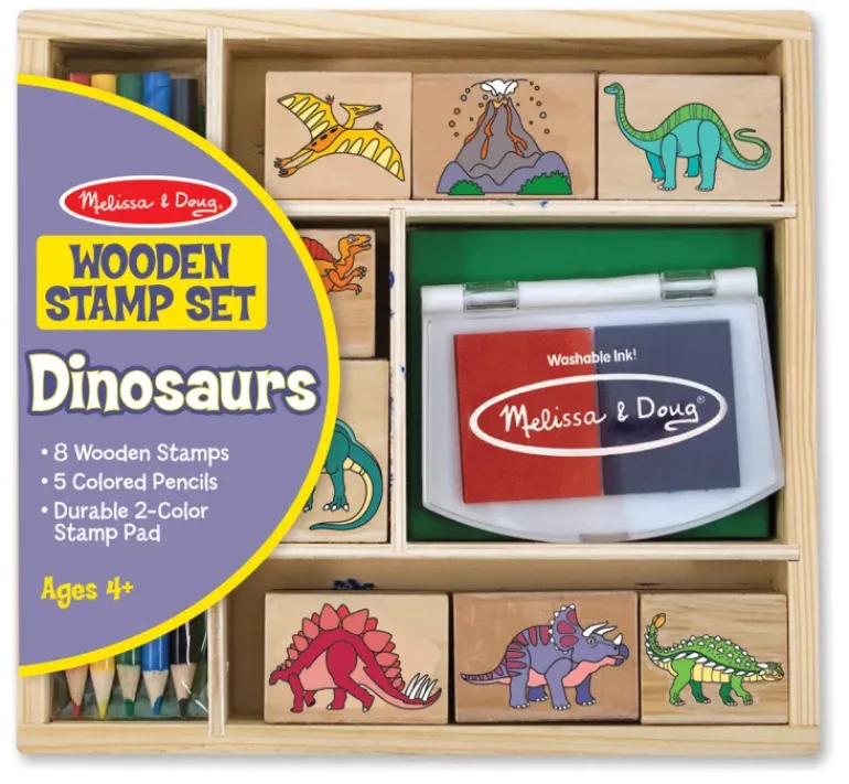 Melissa & Doug - Wooden Dinosaur Stamp Set
