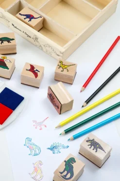 Melissa & Doug - Wooden Dinosaur Stamp Set