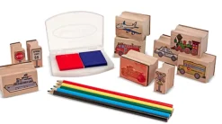 Melissa & Doug - Wooden Vehicle Stamp Set