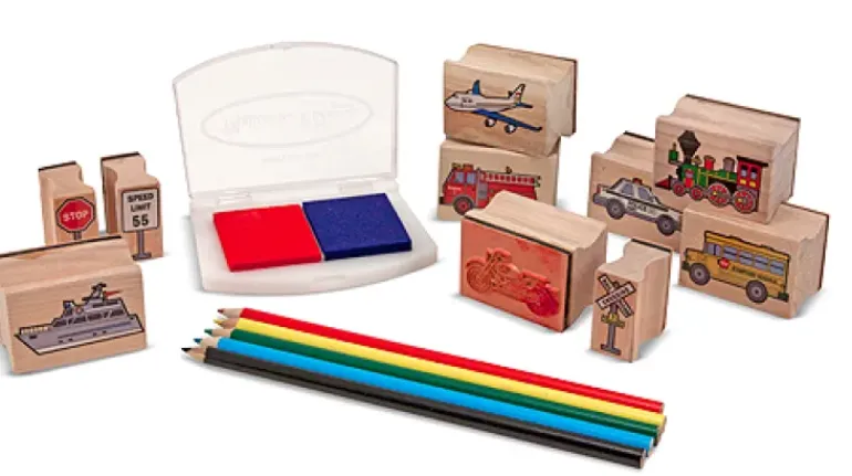 Melissa & Doug - Wooden Vehicle Stamp Set