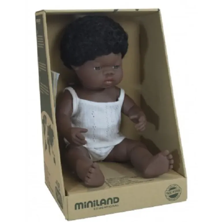 Miniland - Doll 38cm African Boy In Box