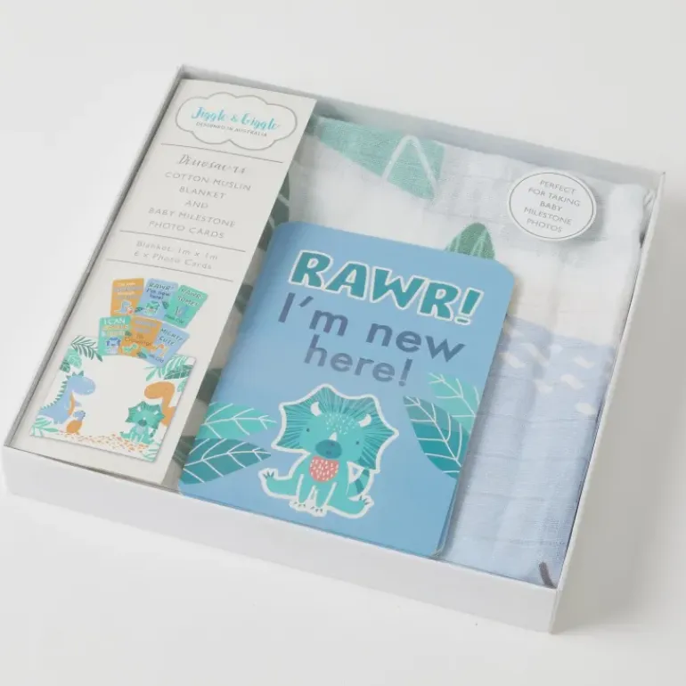 Pilbeam - Dinosaurs Milestone Muslin Set