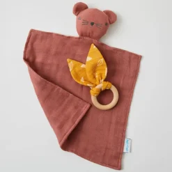 Pilbeam - Double Muslin Comforter & Teething Ring Rosette