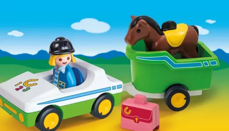 Playmobil - 1.2.3 Car With Horse Trailer (70181)