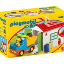 Playmobil - 1.2.3 Garbage Truck With Garage (70184)